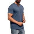 thumbnail image 4 of Qwertyu Mens Henley Lightweight Shirts Short Sleeve Casual Cotton Button T-Shirts Summer Basic Tee Royal Blue XL, 4 of 6