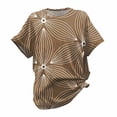 thumbnail image 4 of Endives Women's Short Sleeve T-Shirt Round Neck Printed T Shirt Womens Tops Spring Summer, 4 of 4