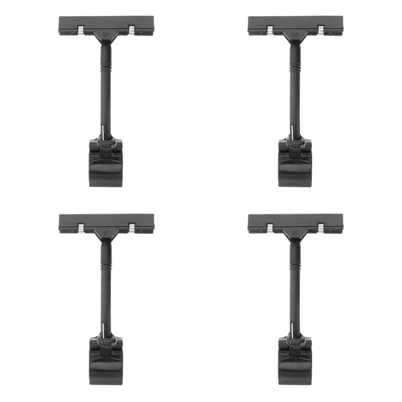 PBPBOX 4Pcs Black Plastic Advertising Display Clip for Price Cards Label Holders in Shops