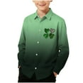 thumbnail image 1 of RXMEKW Chemise à Manches Longues Imprimée pour la Saint-Patrick pour Garçons avec Col Rabattu, 95 % Coton 5 % Spandex, Vert, 1 of 7