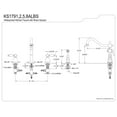 thumbnail image 2 of Kingston Brass KS1791ALBS Widespread Kitchen Faucet, Polished Chrome, 2 of 2