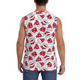 thumbnail image 4 of Fotbe Christmas Hat Men's Camiseta sin Mangas Estampada para Hombres, Playera Casual para Gimnasio, Entrenamiento, Playa-Medium, 4 of 7