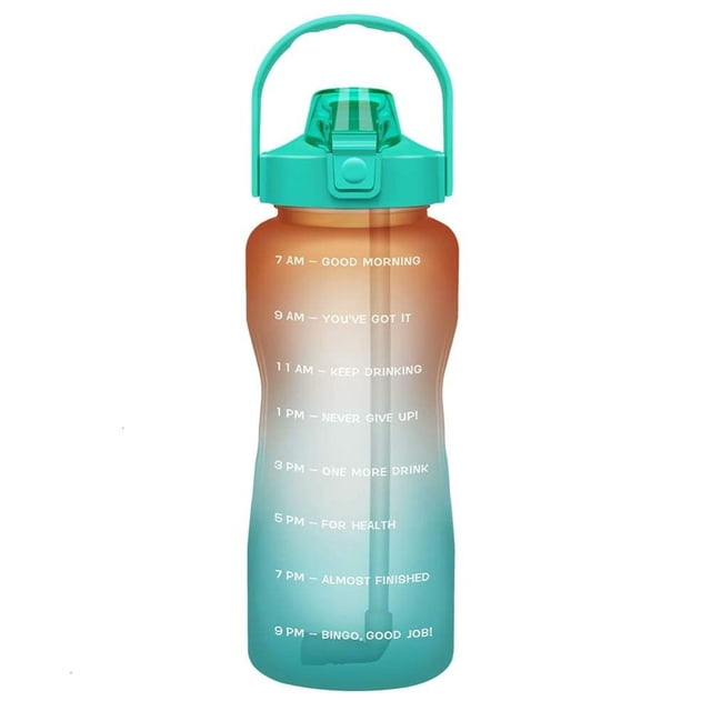 Botella de agua potable a prueba de fugas con marcador de tiempo motivacional, sin BPA, para fitness, gimnasio y deportes al aire libre