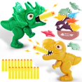 thumbnail image 1 of Toy Gun Fuzzy Pixie, paquete de 2 lanzadores de dardos con forma de dinosaurio, 10,5 m, 1 of 9