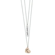 Connections from Hallmark Stainless Steel "I Love You So Much" Layered Necklace