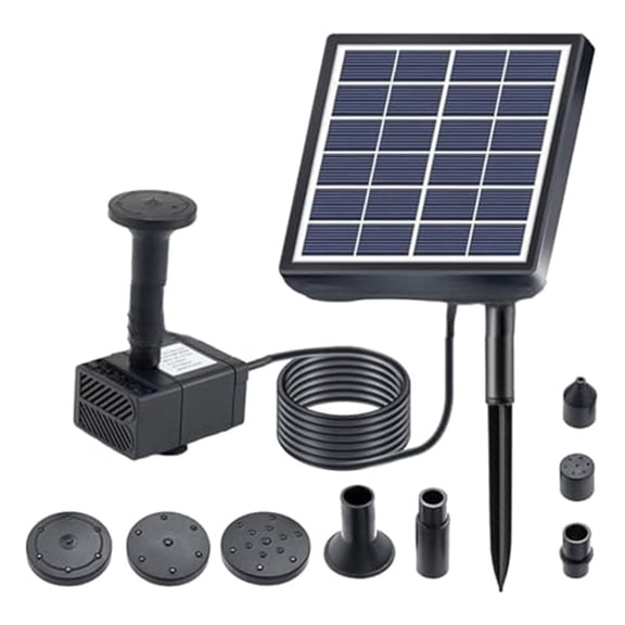 Solar Fountain Pump Kit with 5 Nozzles - DIY Garden Decor!