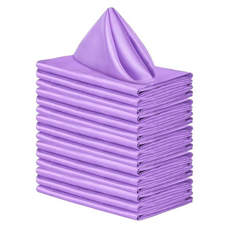 

20 Pcs Square Dinner Cloth Napkins High-Density Imitate Silk Cloth Napkin Soft Smooth Fabric Satin Napkin Hotel Quality Multiple use Weddings Party(Purple)