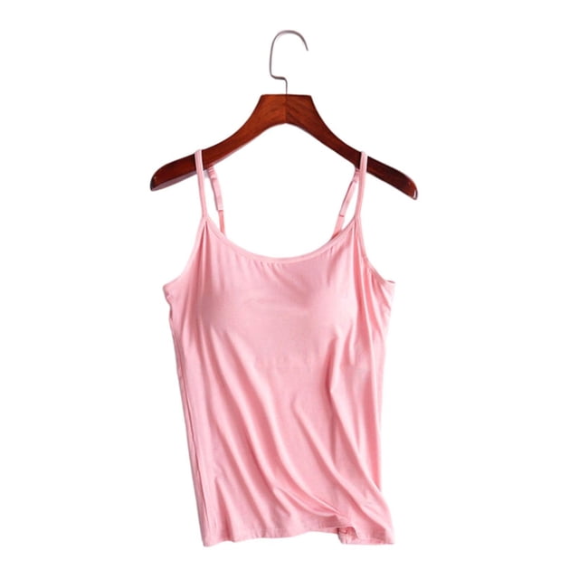 SAILING Camisola para mujer con sujetador incorporado, chaleco con cuello, camisetas sin mangas acolchadas y ajustadas