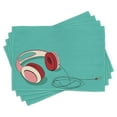 thumbnail image 1 of Ambesonne Indie Place Mats Set of 4, Cool Pink Retro Earphones, Standard Size, Turquoise Ruby Pale Pink, 1 of 6