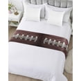 thumbnail image 5 of Xipuska Rugby Sport Bed Runners for King Size Bed, Decorative Bed Throws for Foot of Bed, Usa Sport White Red Brown Ball Bed Runner Sofa Throw Bedding Scarf Protector Slipcover for Bedroom/Hotel, 5 of 6