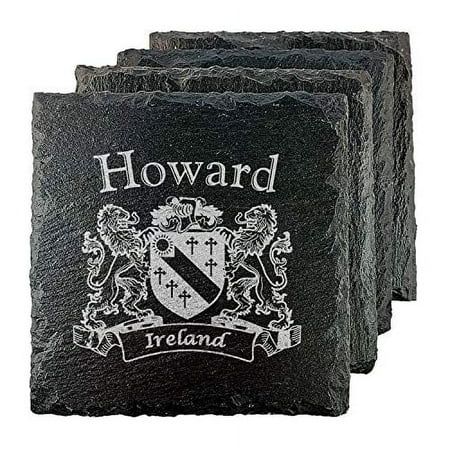 

Howard Irish Coat of Arms Slate Coasters - Set of 4