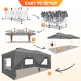 thumbnail image 3 of COBIZI 10x20 ft Pop Up Canopy Tent with Sidewalls, Waterproof UPF 50+, Air Vent, Easy Setup for Outdoor Party and Wedding, Gray, 3 of 8