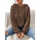 thumbnail image 1 of Suéter Holgado de Franela con Capucha para Mujer, Larga y Cálido para Invierno Marrón L, 1 of 8