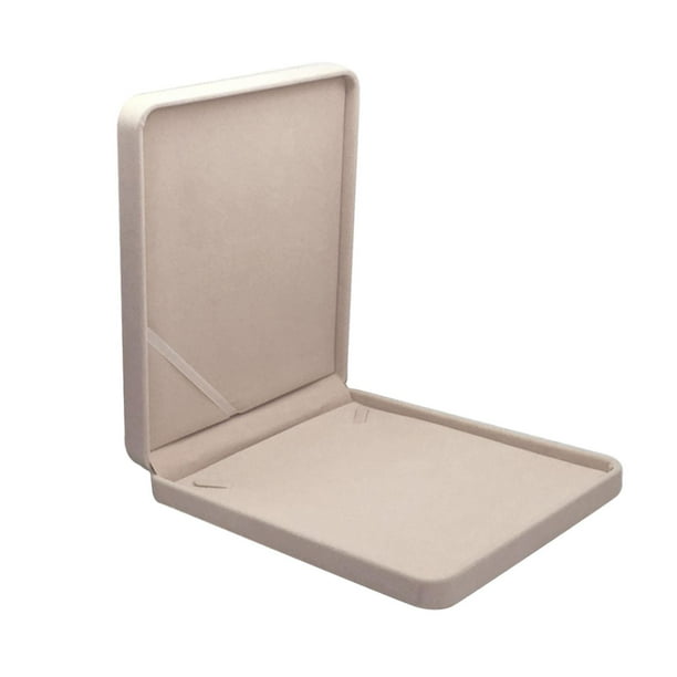 Caja de almacenamiento de collares, caja de almacenamiento de joyas, caja de colección, caja de joyería de terciopelo, caja organizadora de collares Beige