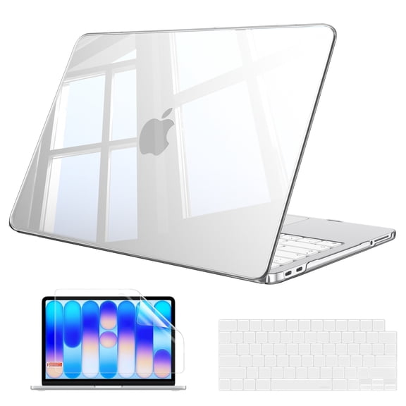 Fintie Case for MacBook Neo 13‑inch (2026, Model A3404, A18 Pro) – Ultra‑Thin Scratch‑Resistant Hard Shell Cover with Keyboard Skin & Screen Protector, Crystal Clear