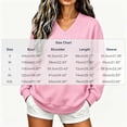 thumbnail image 2 of DISKEBUISS Women's V Neck Sweatshirt Long Sleeve Oversized Top with Kangaroo Pocket for Fall Winter Casual Pullover, 2 of 7
