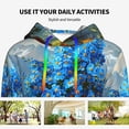 thumbnail image 4 of Honeii Mountain Blue Flowers Vase Pattern Womens Oversized Hoodies Long Sleeve Sweatshirts Pullover Fall Outfits with Pocket-Large, 4 of 7