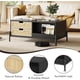 thumbnail image 5 of 4 - cajón y abiertos - almacenamiento estante 39 - pulgada rectangular moderno coffee mesa natural rattan cajones, almacenamiento estantes, LED lights, y a funky design your sala estar (negra..., 5 of 7