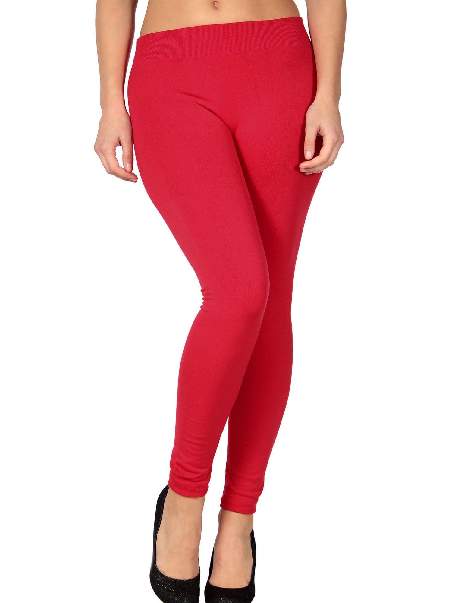 Women's Winter Warm Seamless Fleece Lined Leggings Thick Tights,Fuchsia