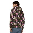 thumbnail image 4 of Kdxio Skull Daisy Print Men Hoodies Casual Hoodies for Men with Zip Pockets Full Zip Long Sleeve Sweatshirt Sports Hooded Jacket-3X-Large, 4 of 5