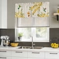 thumbnail image 4 of 2 Pack Valances for Window, Spring Floral Short Curtains for Kitchen Bedroom Living Room, Watercolor Forsythia Flowers Hummingbirds Beige Rod Pocket Small Window Treatment Valance Drapes 60 x 18 Inch, 4 of 8