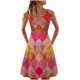 thumbnail image 1 of Vestido casual de verano para mujer, sin mangas, hasta la rodilla, plisado, cuello redondo, estampado Fridja hjkh2414, 1 of 1