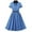 Blue Womens Dresses, variant on Summer kttectoa Lapel Collar Short Sleeve Dress for Ladies Button Bow Retro Tunic Dress with Belt Color Block Print Dresses Formal Dresses for Women Comfy Dress for Holiday Party