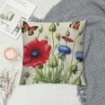 thumbnail image 2 of PRATYUS  Poppy Floral Pillow Covers Spring Red Flowers Gifts Decorative Throw Pillow Cases Outdoor for Sofa Couch Bar Club Valentines Day Decor 18x18in, 2 of 5