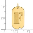 thumbnail image 2 of 14k Yellow Gold Polished Finish Block Letter F Initial Design Dog Tag Charm Pendant, 2 of 2