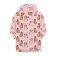 thumbnail image 2 of Chririnla Couple Capybara Love Heart Zip Up Hoodie with Pockets Long Sleeve Lightweight Comfy Casual Outerwear for Girls Teens Size 6-9, 2 of 7