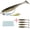 A-Black, variant on M altemura 5 Pack Weighted Soft Fishing Lures with Flash Spinner Hooks, Pre-Rigged T Tail Swimbaits with Lead Weight, Artificial Baits for Bass Trout Crappie Walleye Freshwater Saltwater Fishing
