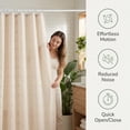thumbnail image 6 of REGALWOVEN 3D Geometric Texture Shower Curtain Sets with Tassels for Bathroom Decor Beige 72"W x 72"L, 6 of 7