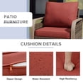 thumbnail image 6 of COOS BAY 4 Pieces Brown Wicker Outdoor Rattan Patio Bistro Furniture Set 360° Swivel Rocking Chairs and Ottomans with Red Cushions, 6 of 11