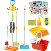 NETNEW Kids Cleaning Set Pretend Play Toys for girls 3-6 years 22 Piece for Toddlers Broom Set Household Cleaning Tools Housekeeping Toys Girl & Boys Kitchen Toys