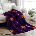 thumbnail image 5 of 1pc Halloween Black Cats and Pumpkins Print Flannel Throw Blanket - Plush for Sofa, Bed, Chair, Office, and Relaxation - Ideal for Comfort, 5 of 10