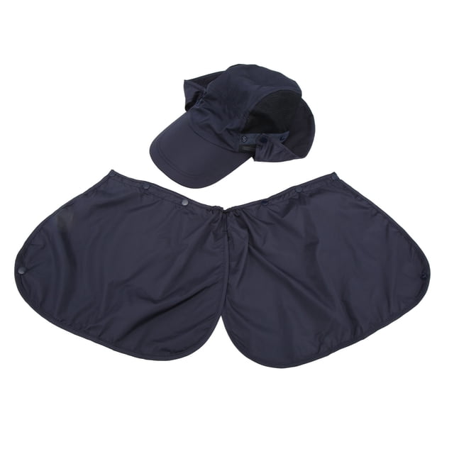 Sombrero de protección solar a prueba de viento arena previene con cubierta para el cuello para pesca al aire libre senderismo Camping azul marino YUNYI BRAND Deportes