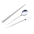 thumbnail image 1 of Juego de Cubiertos de acero inoxidable Baoblaze tenedor Cuchara diseño curvo, 1 of 8