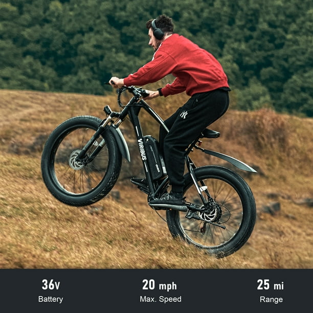 Viribus Fat Tire Electric Bike for Adults 500W 26 Mountain eBike with 36V  Battery Black 