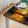 thumbnail image 5 of WYYP Sunset Trees Square Fitted Table Cloths 100% Polyester Fiber 52*52, 5 of 8