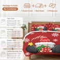 thumbnail image 6 of Christmas Gnome Bedding Duvet Cover Set Queen Size 4 Pieces Snowflake Xmas Balls Red Background Bedding Set with Zipper Closure, 1 Comforter Cover 90x92 Inches 1 Flat Sheet & 2 Pillow Cases, 6 of 7