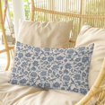 thumbnail image 4 of Light Blue Floral Pillow Covers, Linen Long Throw Pillow Case, Rustic Vintage Flowers Botanical Spring Holiday Pillow Protector Decorative Cushion Cover for Living Room/Bedroom 20" x 36", 4 of 8