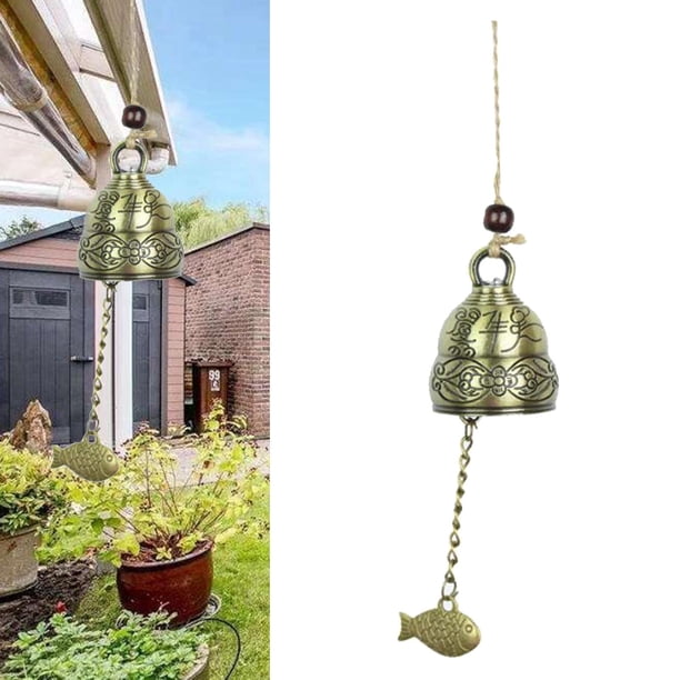 Fengshui Wind Chimes, campana de metal colgante vintage con , , , de calabaza para interior y exterior, jardín, decoración de be