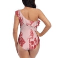 thumbnail image 5 of Goofa Red Meat Pattern Women's One Piece Swimsuits Tummy Control Bathing Suits Asymmetric One Shoulder Swimwear-Small, 5 of 6