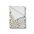 thumbnail image 2 of Spaceship Soft Flannel Fleece Throw Blanket, Assortment of Space Related Concepts Shooting Star UFO Sun Moond Stars, Cozy Plush for Indoor and Outdoor Use, 50" x 70", Multicolor, by Ambesonne, 2 of 6
