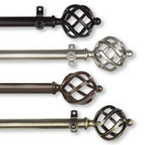 Contemporary Home Living 55" Silver Contemporary Double Window Curtain Rod