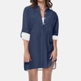 thumbnail image 2 of JIUKE Womens V Neck Collared Button down Shirts Long Sleeve Tunic Tops Casual Summer Cover Ups Size XXL, 2 of 6