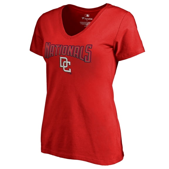 Women's Red Washington Nationals Core Wahconah V-Neck T-Shirt