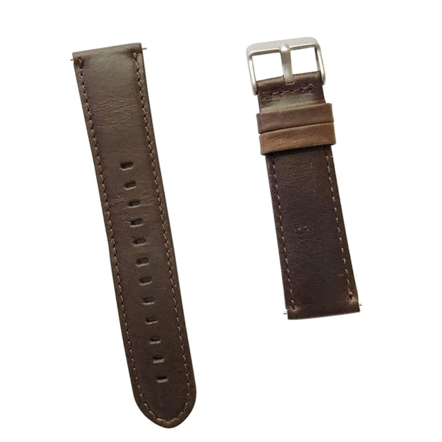 Correa de reloj 22 mm Correa De Reloj De Cuero Genuino Para Hombre, Hebilla De Acero Inoxidable, Café café Magideal Correa de reloj 22 mm