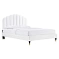 thumbnail image 2 of Modway Daisy Performance Velvet Queen Platform Bed in White, 2 of 7