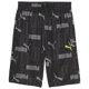 thumbnail image 1 of PUMA Pantalones cortos deportivos esenciales para niño, diseños de logotipo, cintura elástica, malla con estampado negro, 1 of 5